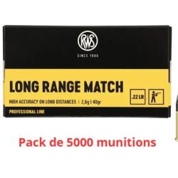 Munitions RWS calibre 22LR Long Range Match 40gr - 2.6g x5000 