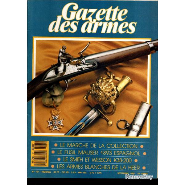 gazette des armes 181 mauser espagnol 1893, pistolet sacm 1935 A, artillerie de si�ge 1450-1500