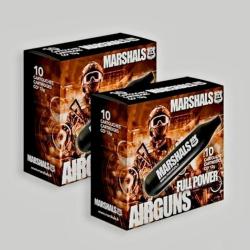 FIN R&Eacute;DUCTION! ! PACK PNA / MARSHALS PACK 2 FOIS 10 SPARCLETTES CO2 12G BLACK POWER FULL POWER !