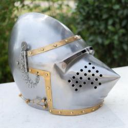 Heaume casque m&eacute;di&eacute;val Bassinet  Hundsgugel Beckenhaube Fin moyen &acirc;ge vers 1390 1420 EBR24CSQ006