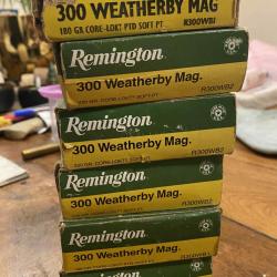 Lot de 6 boites de munitions 300 weatherby magnum
