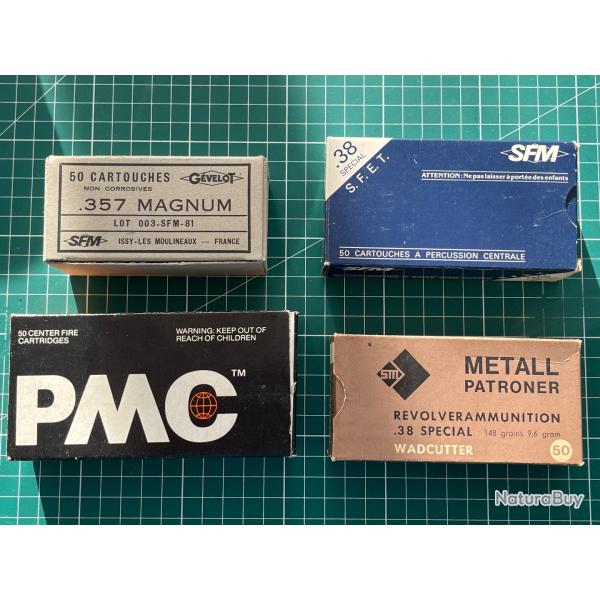 Lot de 4 boites vides 38/357