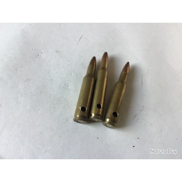 VENDU PAR LE-CUIRASSIER LOT 3 BALLES CALIBRE 222 MM CHASSE COLLECTOR NEUTRALIS�ES