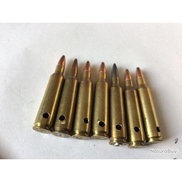VENDU PAR LE-CUIRASSIER LOT 7 BALLES CALIBRE 22-250 CHASSE COLLECTOR NEUTRALIS�ES