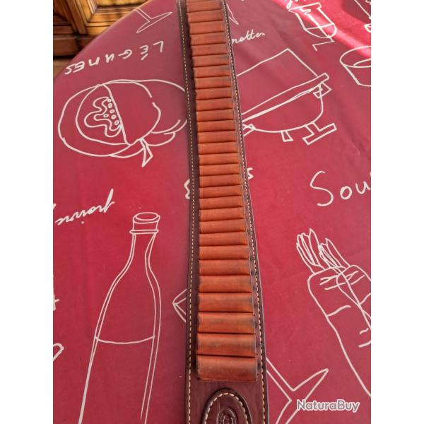 Cartouchiere cuir 30 tubes calibre 20