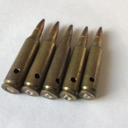 VENDU PAR LE-CUIRASSIER N&deg;1 LOT 5 BALLES CALIBRE 243 WINCHESTER CHASSE COLLECTOR NEUTRALIS&Eacute;ES