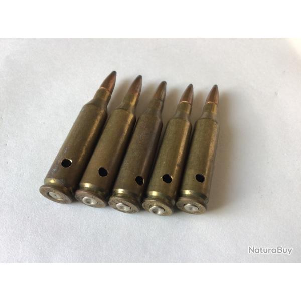 VENDU PAR LE-CUIRASSIER N�1 LOT 5 BALLES CALIBRE 243 WINCHESTER CHASSE COLLECTOR NEUTRALIS�ES