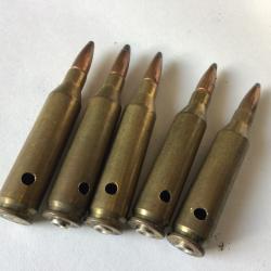 VENDU PAR LE-CUIRASSIER N&deg;2 LOT 5 BALLES CALIBRE 243 WINCHESTER CHASSE COLLECTOR NEUTRALIS&Eacute;ES
