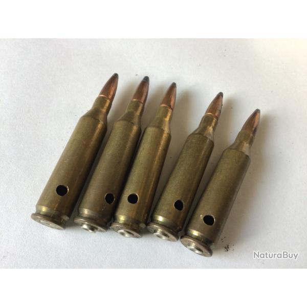 VENDU PAR LE-CUIRASSIER N�2 LOT 5 BALLES CALIBRE 243 WINCHESTER CHASSE COLLECTOR NEUTRALIS�ES
