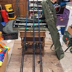 Ensemble 3 cannes mack2 falcon blue plus 3 moulinet mack2