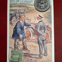 Carte postale circul&eacute;e talon Le Gaulois ets Bergougnan