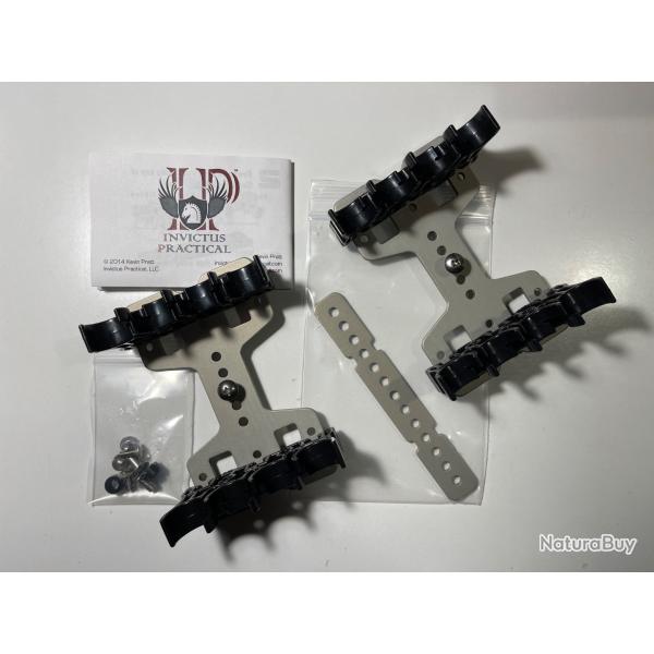 Supports ceinture Invictus Practical calibre 12, 2 plates de 8 cartouches � coupler (8 + 8)