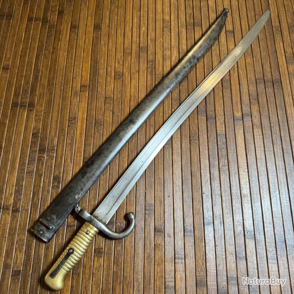 BA�ONNETTE SABRE CHASSEPOT 1866 MONOMATRICULE MANUFACTURE D'ARME DE ST �TIENNE 1875
