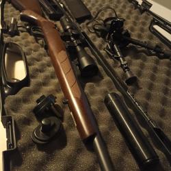 Cz 457 22 lr lunette silencieux mallette transport pied verrou nettoyage