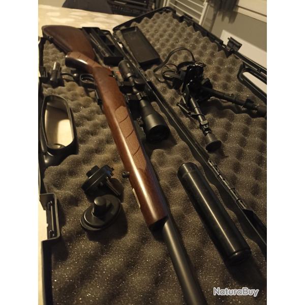 Cz 457 22 lr lunette silencieux mallette transport pied verrou nettoyage