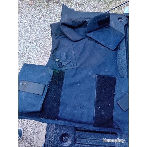 ENCHERE GILET PARE BALLES FORCES SWAT COMPLET COU/AINE/AVANT/ARRIERE + ANTI TRAUMA COMPLET AV/AR