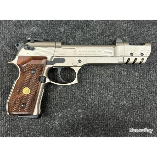 RARE, UMAREX Beretta 92 FS, plaquettes bois, compensateur, hausse microm�trique