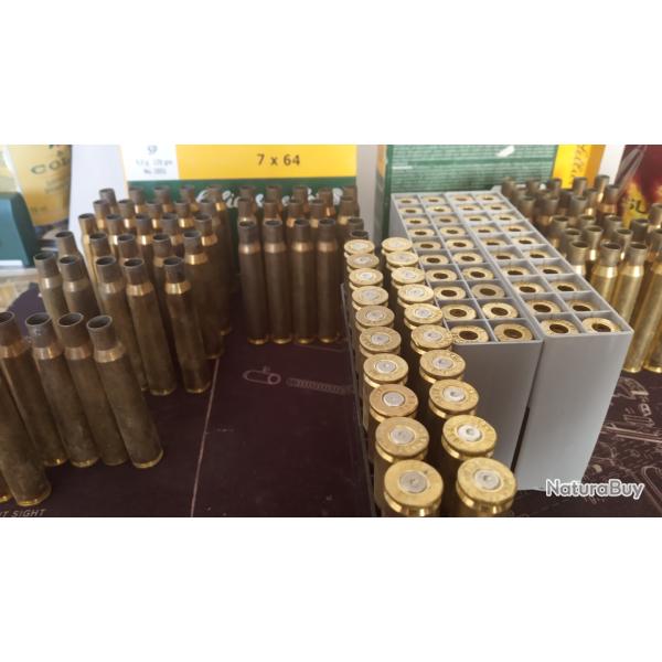Douilles 7x64 hornady et norma