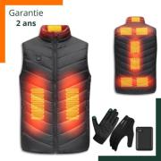 Veste Chauffante Homme Avec Batterie 10000mAh - 6 Zones Chauffantes - 3 Niveaux De Température - Pour Extérieur Et Sport