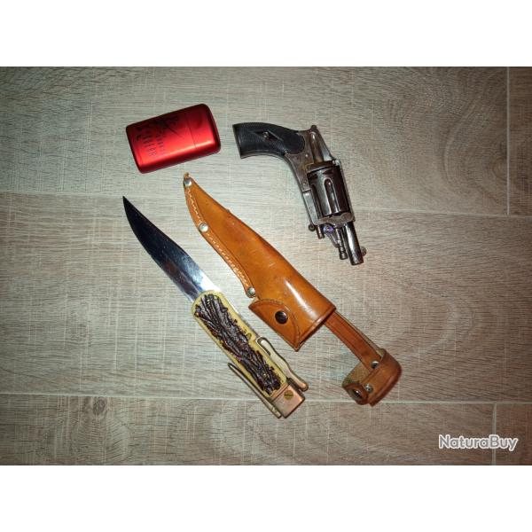 Velodog 6mm + couteau de chasse pliant+ briquet