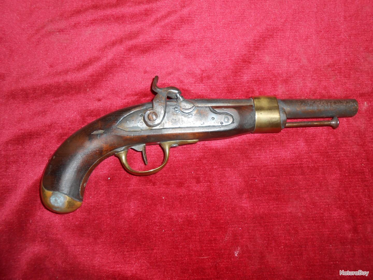 Pistolet Flacon De Poudre En Laiton Vintage 19e Siècle, Collection Rare, Occasion Avec Usure - Antiquité Inde 1850-1899