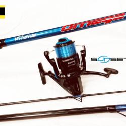 Ensemble surf carbone, canne Millenium Omega 4M20 + Moulinet Sunset sunfish 651 FD