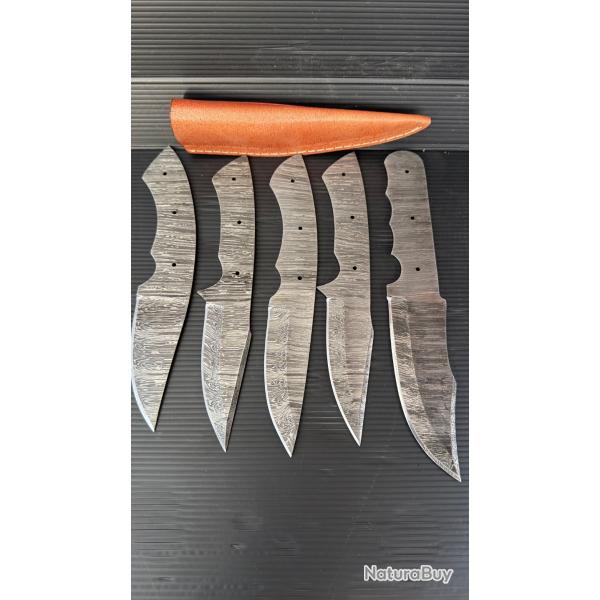 Lot de 5 couteaux fait � main acier Damas 60