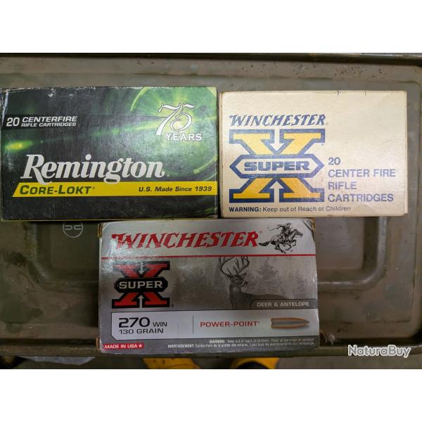 Lot de munitions 270 winchester