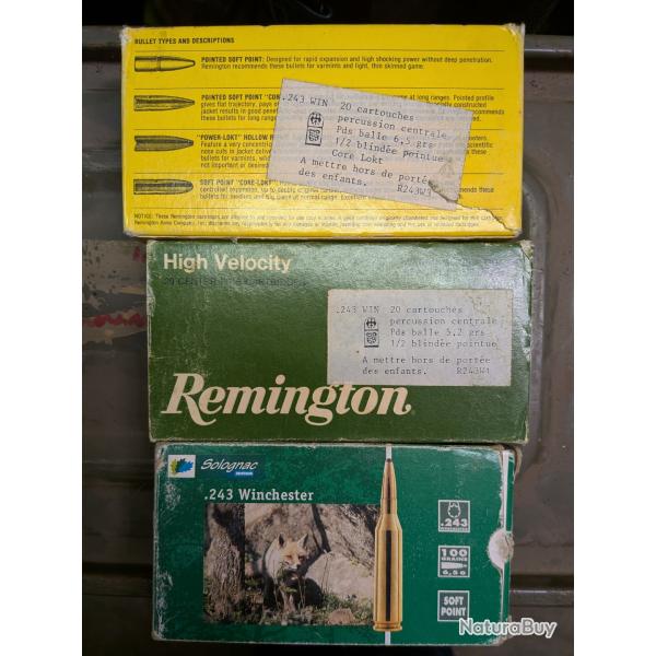 Lot de munitions 243 winchester