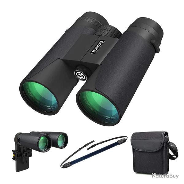 Jumelles 10x42 HD Compactes Burables Robustes Observation Oiseaux Chasse Voyage Camping pour Adulte