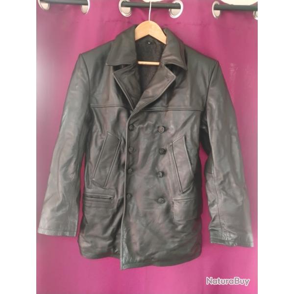 Veste cuir / manteau cuir taille m