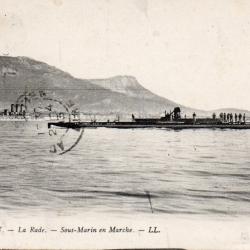 Carte Postale Toulon La Rade Sous-Marin en Marche - N&deg;4534