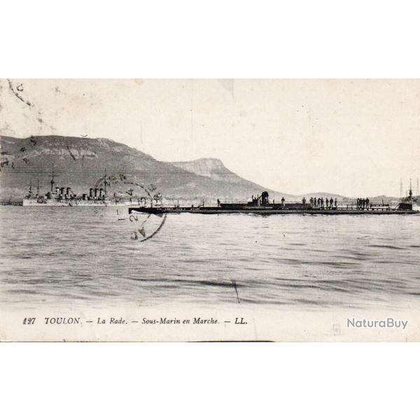 Carte Postale Toulon La Rade Sous-Marin en Marche - N�4534