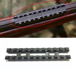 Rail Picatinny en acier pour bande ventil&eacute;e de fusil de 10 mm de large