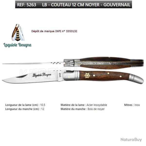 Couteau N�5263 Palissandre Gouvernail Laguiole BOUGNA
