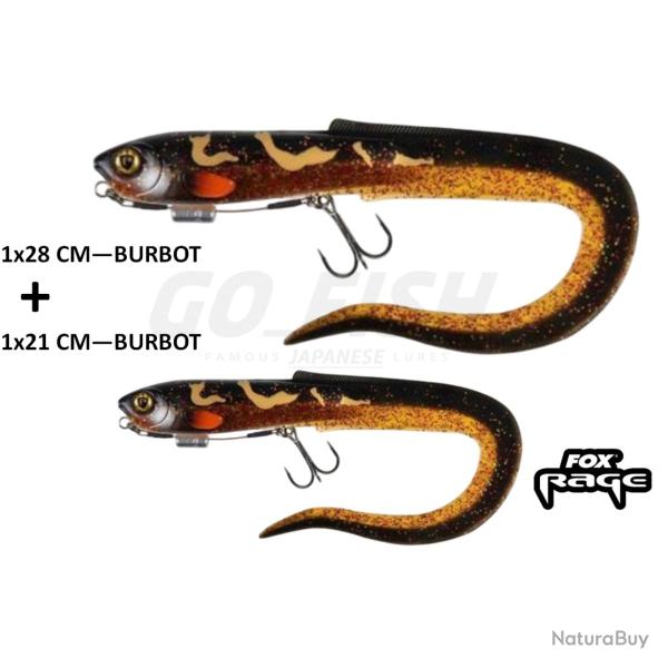 PACK - Fox Rage Slick Eel Loaded 21cm et 28 cm - Burbot