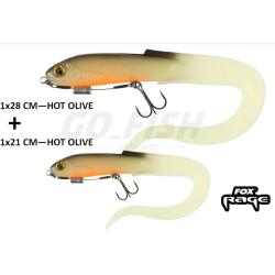 PACK - Fox Rage Slick Eel Loaded 21cm et 28 cm - HOT OLIVE