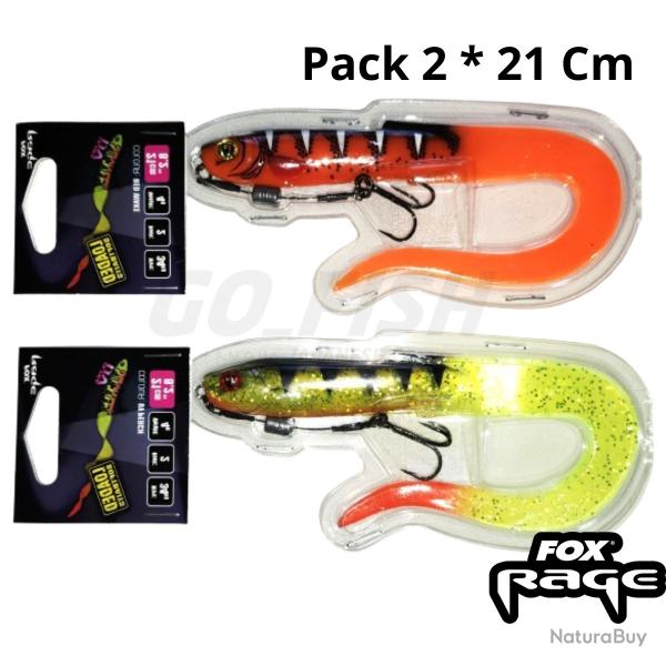 PACK - Fox Rage Slick Eel Loaded 21cm - 1x UV RED AWAKE & 1X UV PERCH