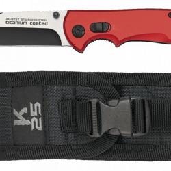 Couteau pliant K25 rouge. housse