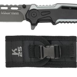 Couteau pliant tactique K25 gris/noir
