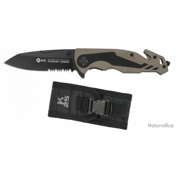 Couteau pliant K25 G10 coyote/noir