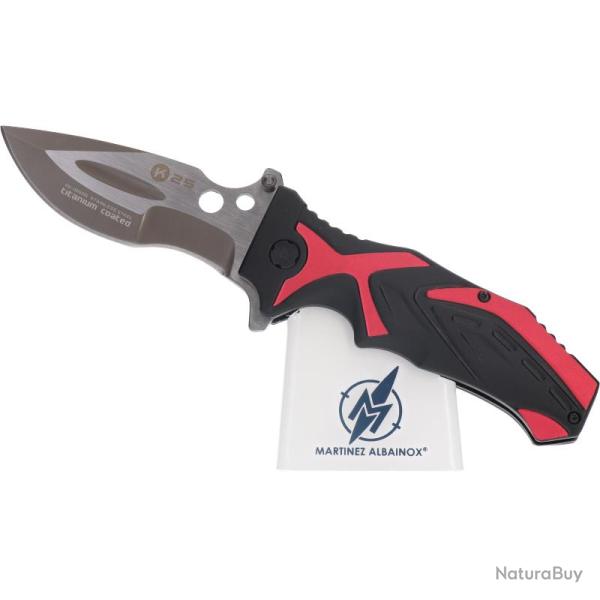 Couteau pliant K25 noir/rouge.