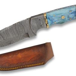 Couteau damas os bleu