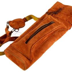 Buck Trail, carquois de dos traditionnel su&eacute;d&eacute; Marron droite
