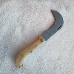 couteau serpette Herisson manche os - longueur 15 cm