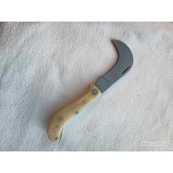 couteau serpette Herisson manche os - longueur 15 cm