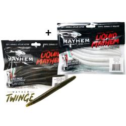 Pack - 2X 8 Leurres Souple MAYHEM 5'' 12.5cm Twinge + Attractant