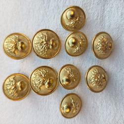 Lot de 10 boutons militaires pour &eacute;quiper une veste gendarmerie