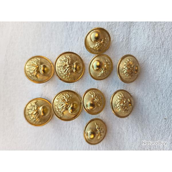 Lot de 10 boutons militaires pour �quiper une veste gendarmerie