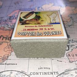 38 SW (Comptoir des Colonies / Dahomey) Reproduction boite munitions (vide) CoCo 14359607